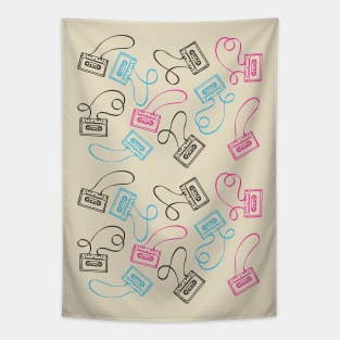 Retro Cassette pattern Tapestry