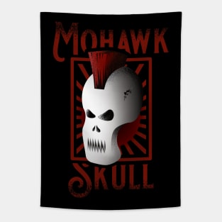 Red Mohawk | Metal Skull | Punk Skull Mask Tapestry