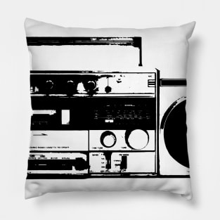 Vintage Ghetto Blaster Illustration Pillow