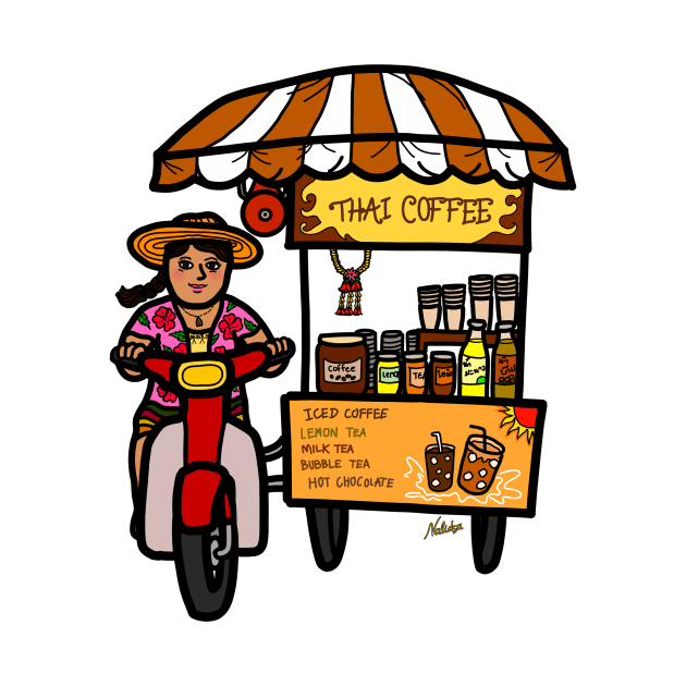 Thai street vendor selling coffee drink takeaway by Nalidsa