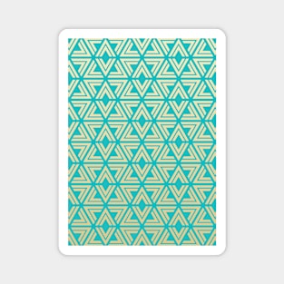 Blue and Gold Geo Pattern Magnet