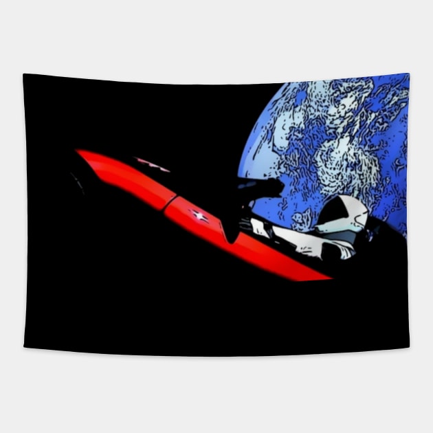 Space Car Tapestry by TeeTrendz