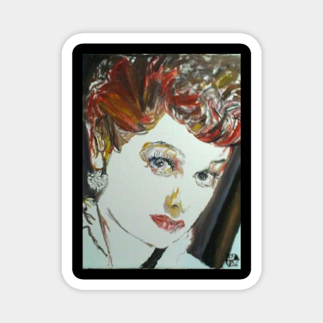 Lucille ball Magnet by Mike Nesloney Art