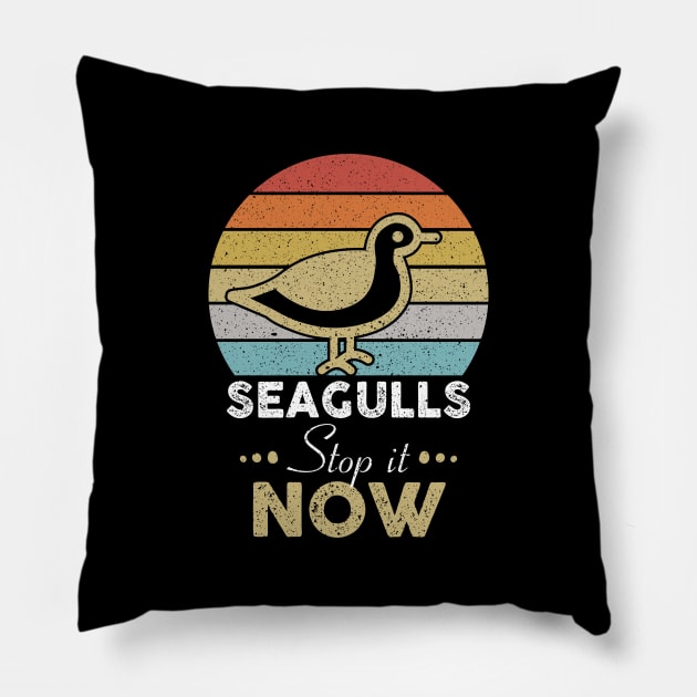 Seagulls Stop It Now Bird Lover Pillow by RobertBowmanArt