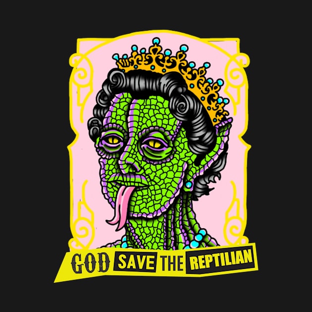 god save the queen reptilian by rafaelwolf