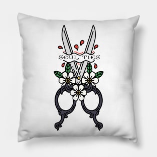 cutting soul ties vintage scissor tattoo Pillow