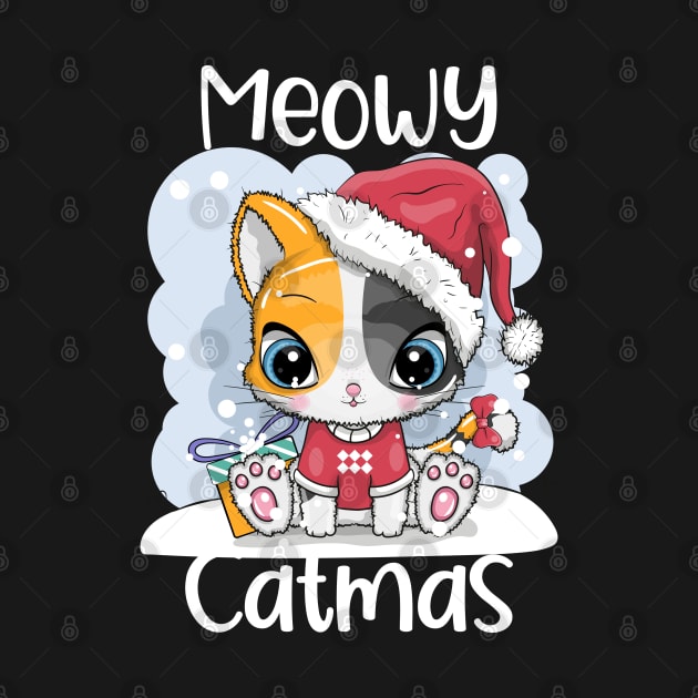 Meowy Catmas Cute Cat Santa Claus Christmas Gift by BadDesignCo