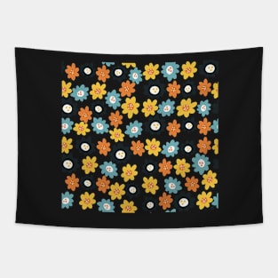 Flowerpower in retro colors Tapestry