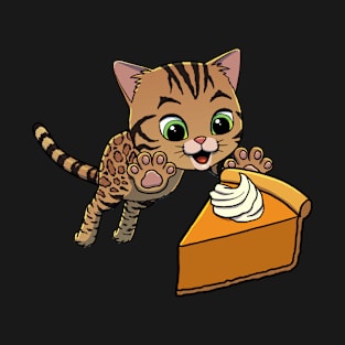 Bengal Cat excited to eat Pumpkin Pie T-Shirt