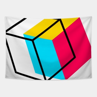 Abstract 90s Box Design Tapestry