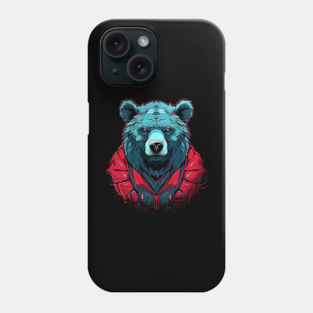 Bear Cyberpunk Game Phone Case by Ai Wanderer