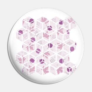 Delicate Leaves Pattern Pink Lilac Pin