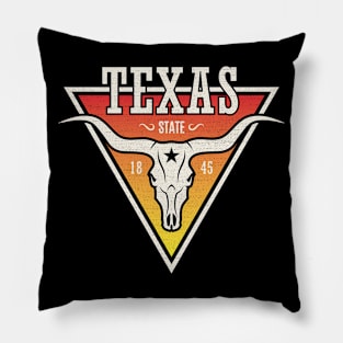 Texas state - with longhorn skull Pillow