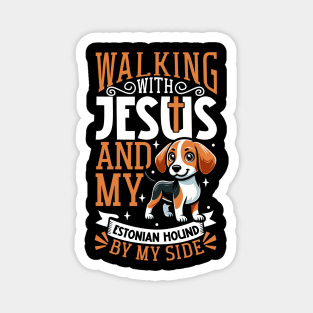 Jesus and dog - Estonian Hound Magnet