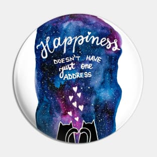 Happiness cats - purple and blue galaxy Pin