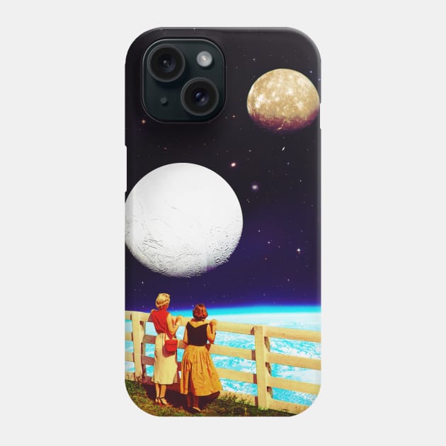 Two Of Us - Space Collage, Retro Futurism, Sci-Fi Phone Case by jessgaspar