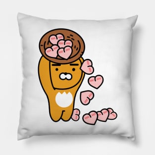 Ryan with Apeach Hearts Pillow