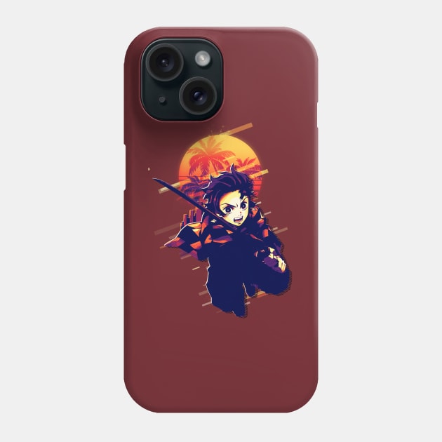 Tanjiro Retro Art Style Phone Case by SiksisArt