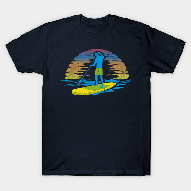 Sup Stand Up Paddle Board Sunset Colorful Lake Sea Paddleboard Mens T Shirt Stand Up Paddle Board T Shirt Teepublic