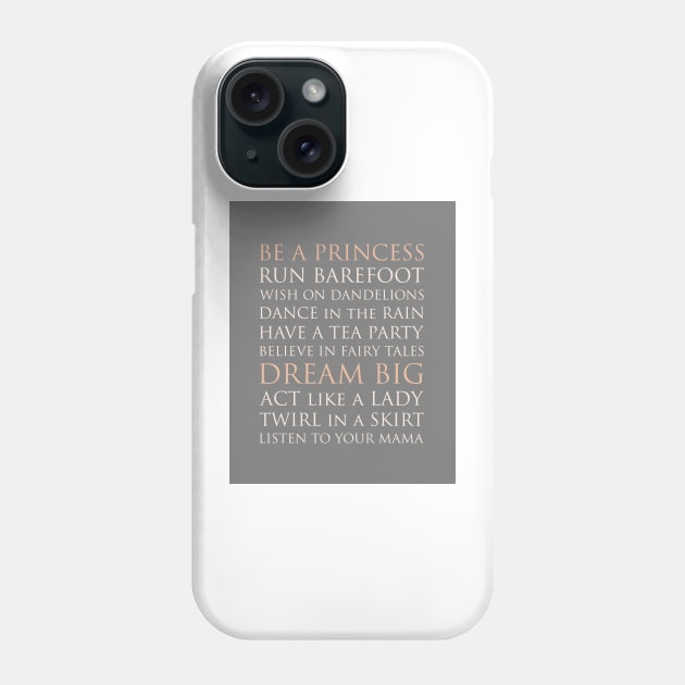 BE A PRINCESS, neutral beige palette Phone Case by AmyBrinkman