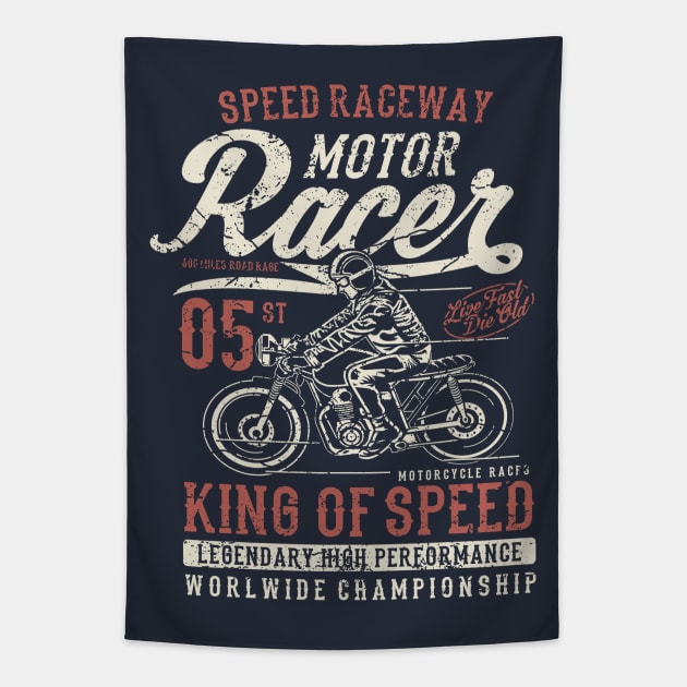 Speed Raceway Motor Racer King Of Speed Tapestry by JakeRhodes