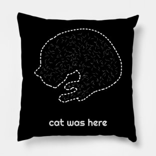 Cat was Here (white cat hair) Pillow