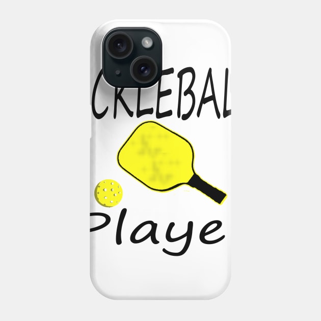 pickleball player yellow paddle Phone Case by Made the Cut