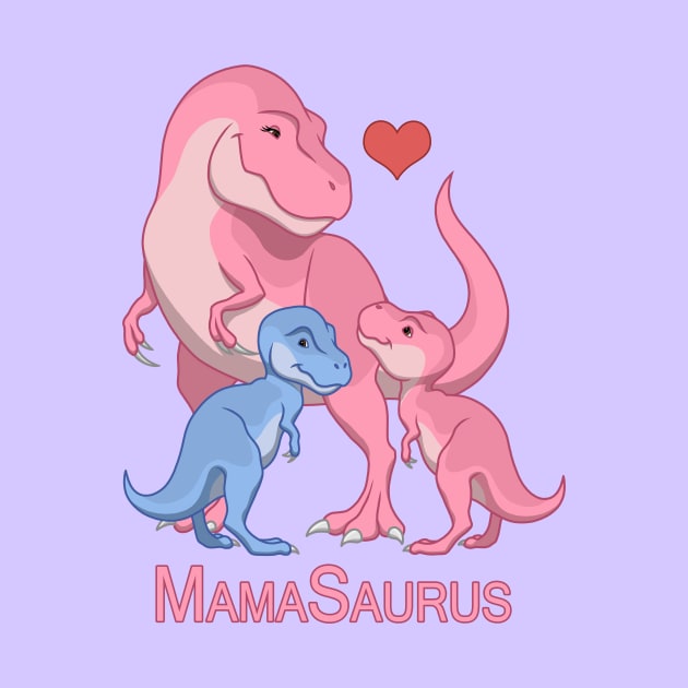 MamaSaurus Mother T-rex & Baby Boy Girl Dinosaurs by csforest