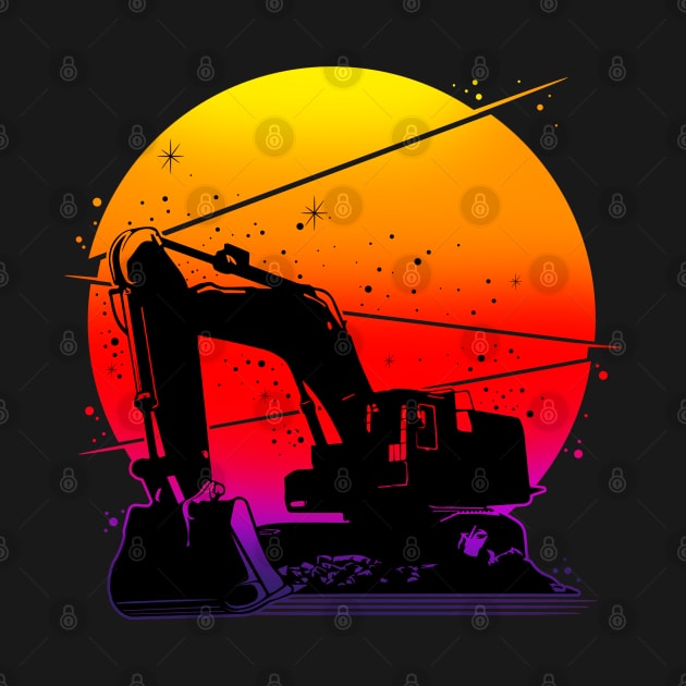 Excavator Sunset by damnoverload