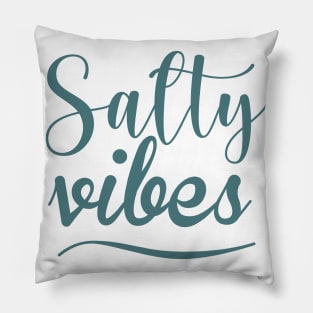 Salty Vibes. Fun, Surf, Summer, Sand, Beach Design Pillow