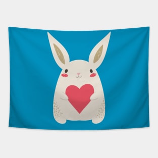 Rabbit with heart Tapestry