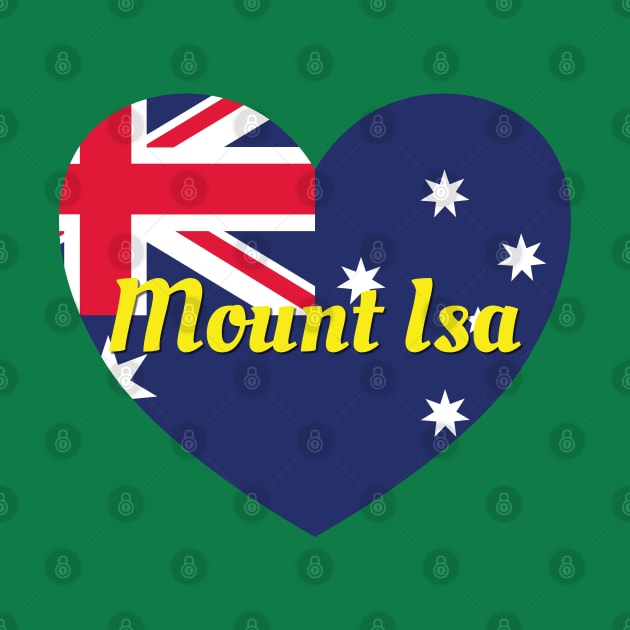 Mount Isa QLD Australia Australian Flag Heart by DPattonPD