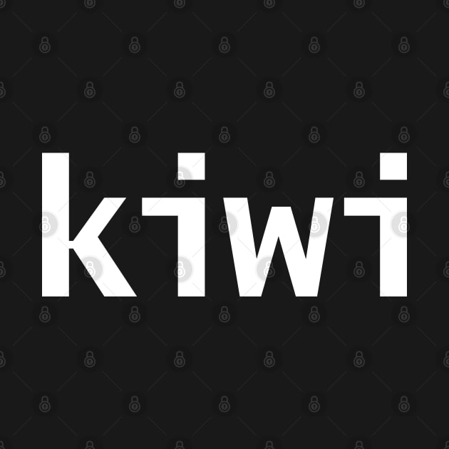 Kiwi Minimal Typography White Text by ellenhenryart