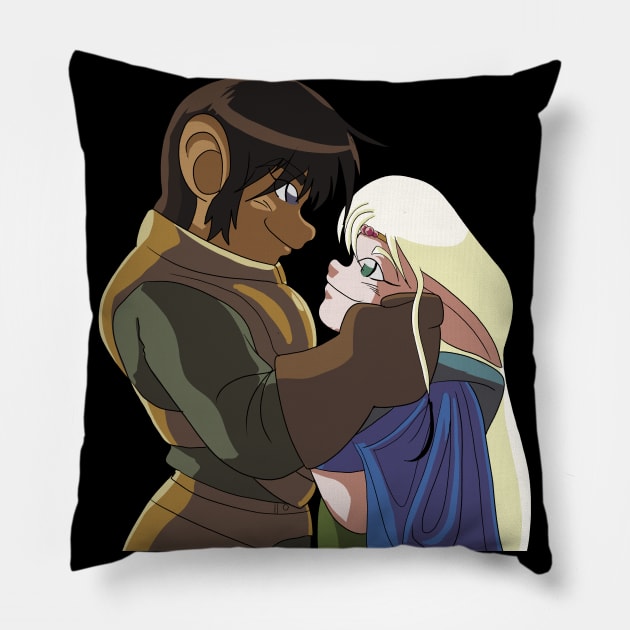 Parn and deedlit embraced Pillow by Aat8 