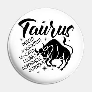 Taurus Zodiac Sign Positive Personality Traits Pin