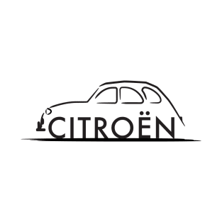 Citroen 2CV deux chevaux Black T-Shirt