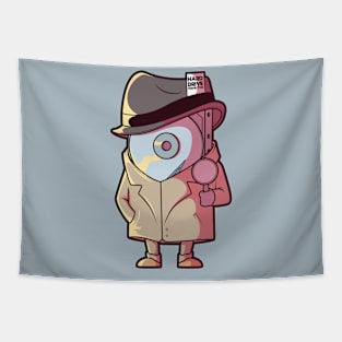 Hard Drive Inspector // Funny IT Cartoon Tapestry