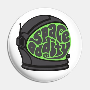 Space Oddity Astronaut Helmet Word Art Pin