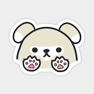 cute kawaii light grey dog Magnet