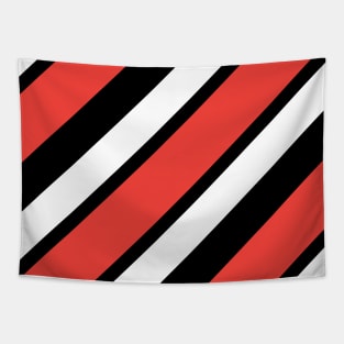 Red Black White Stripes Pattern Tapestry