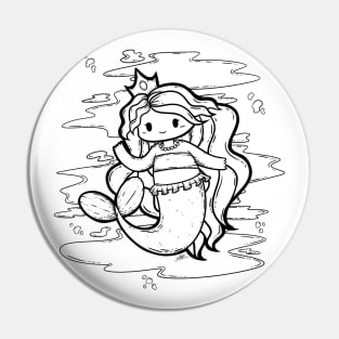 Cute Mermaid Illustration Pin