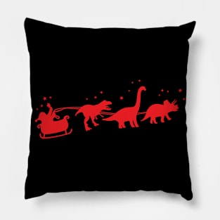 Santa Claus Sleigh Dinosaur Pillow