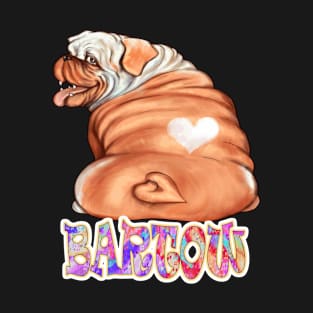 Bartow Gift, Comfy Gift for Dog Lovers, Perfect Bulldog Owners gifts, heart shaped patched of fur, for men, women, children, T-Shirt