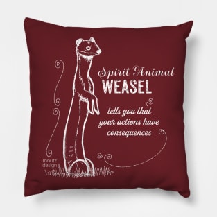 Spirit animal - Weasel - white Pillow