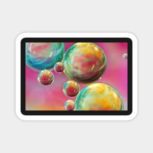 Tropical Feather Bubble Abstract Magnet