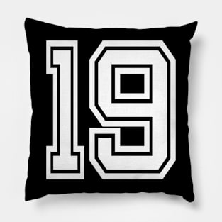 Numbers 19 for a sports team, group, or community Pillow