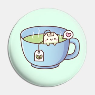 Cute Tea Bag In Teacup Doodle Pin