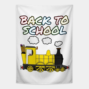 Back To School Steam Train (Yellow) Tapestry