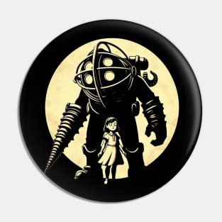 Big daddy and little sister art-For retro gamers Pin