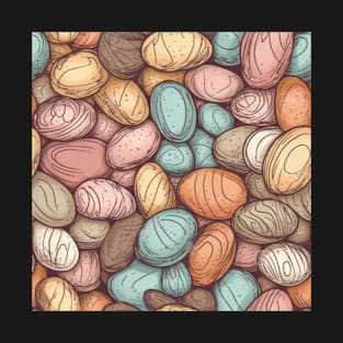 Cute kawaii coffee beans in pastel colors seamless pattern T-Shirt